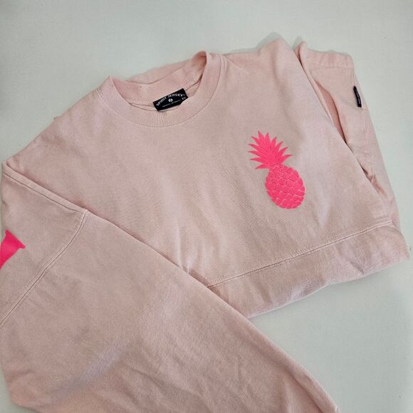 Spirit Jersey | Maui Hawaii Graphic Relaxed Long Sleeve Top Pink Pineapple XS - Picture 5 of 5